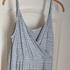 Grey Striped Maxi Dress